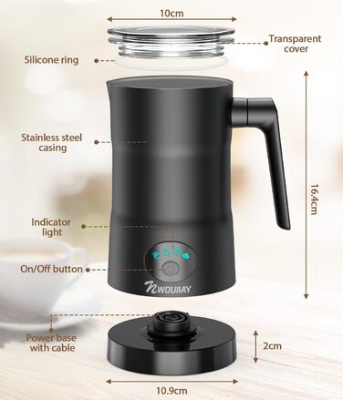 Вт піноутворювач для молока електричний 4 в 1 Автоматичний піноутворювач для підігріву молока з антипригарним покриттям Автоматичн