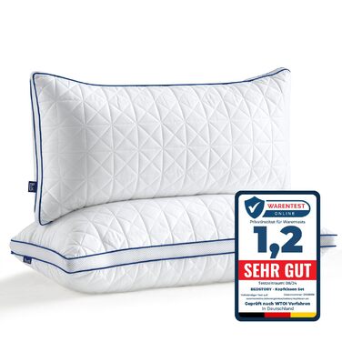 Подушки BedStory 40x80, комплект з 2 шт., 40x80 см із застібкою-блискавкою, 2 подушки з мікрофібри 950 г, регульована висота, дихаючі, можна прати, для алергіків та тих, хто спить на боці, сертифіковані Oeko 40x80 см (комплект з 2 шт.)