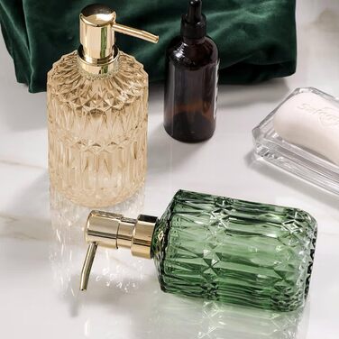 Дозатор для мила зі скла з рожевим золотом, пляшки для шампуню для наповнення, дозатор для мила скляний з насосом, дозатор зі скла