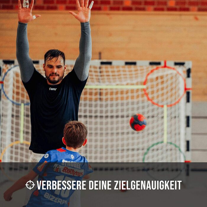 Стінка для футбольних воріт з еспандерами для професійних та ефективних тренувань / Набір для техніки ударів по воротах / Футбольні тренування (футбольні ворота - еспандери) Гандбольні ворота - кільця Ø50см