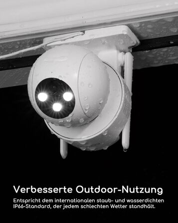 Камера відеоспостереження COOAU 2K Outdoor, PTZ WLAN Camera Outdoor IP WiFi Camera Surveillance Outdoor з автоматичним відстеженням людей, записом 24/7, кольоровим нічним баченням, IP66, SD-картою/хмарним сховищем