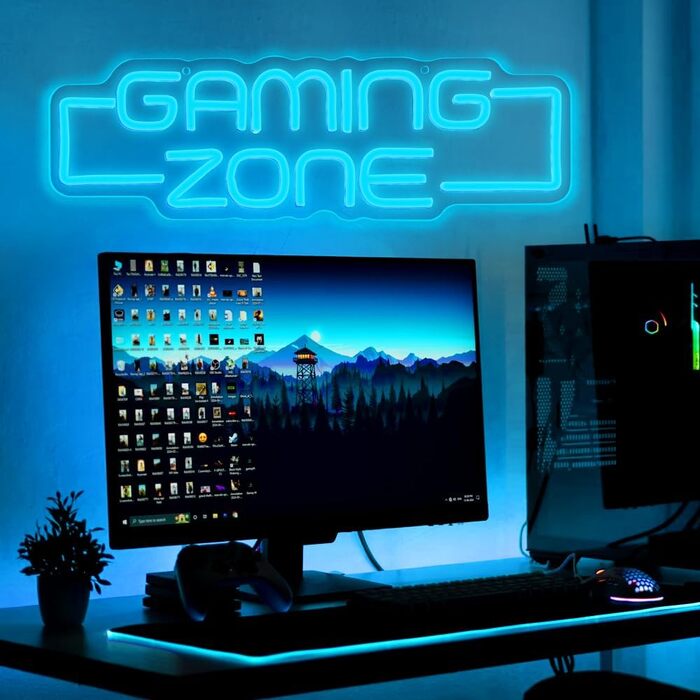 Неонова вивіска Gaming Zone, Неонова вивіска Game Zone для декору кімнати підліткових геймерів, Неонова вивіска з іграми для декору стіни, Світлодіодна неонова вивіска для геймерів, Подарунки для хлопчиків та дітей - A-Gaming zone1