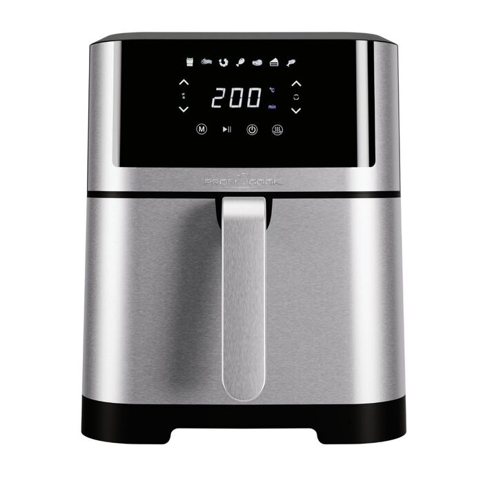 Аерофритюрниця ProfiCook 8 л Безмасляне приготування Airfryer з 7 програмами XXL-модель з мінімумом диму та запахів PC-FR 1269 H, нержавіюча сталь *Модель 2024*