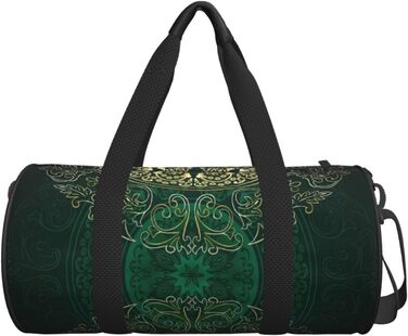 Дорожня сумка Париж, кругла, великої місткості, легка та міцна, ідеальний подарунок для подорожей, відпустки, ділових поїздок та іншого, стиль Мандала, квітковий орнамент, вінтажний завиток, універсальний розмір