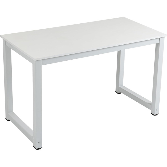 Комп&39ютерний стіл, письмовий стіл 120 x 74 x 60 см, стіл для ПК, офісний стіл в індустріальному стилі, металевий каркас (білий/білий) Білий/білий