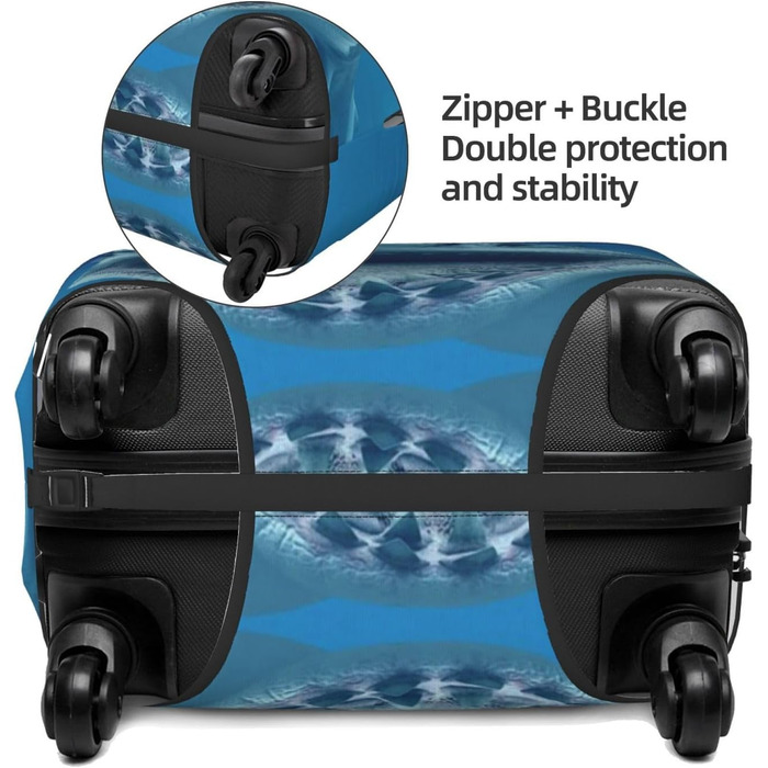 Чохол для валізи BAFAFA Акула, захисний еластичний чохол від подряпин та пилу для багажу, чорний, розмір 80