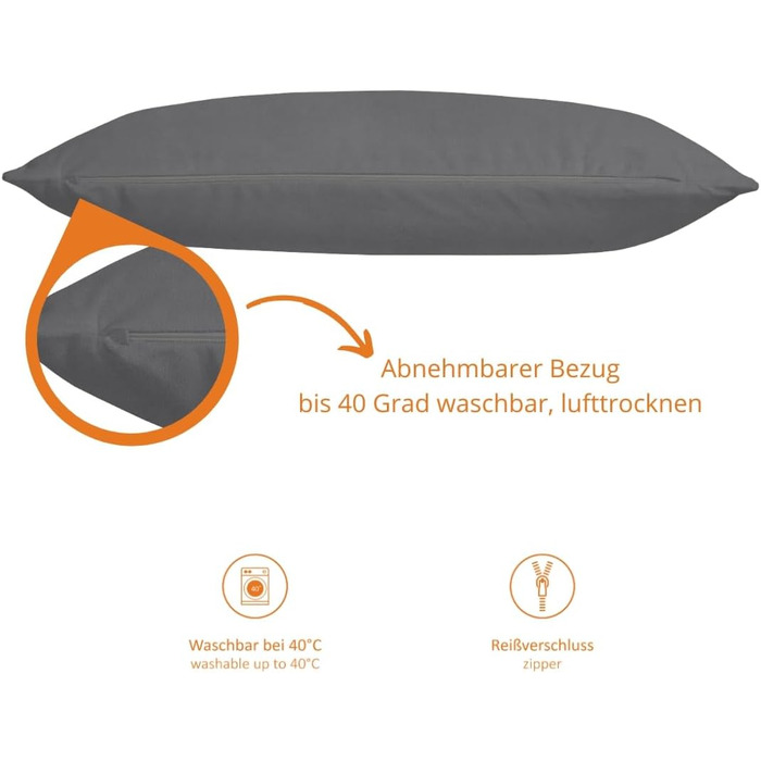 Подушка для сну, в&39язкопружна подушка з піни з пам&39яттю форми, ергономічна подушка для підтримки шиї, м&39який чохол з мікроплюшу, виготовлено в ЄС, сертифіковано Oeko-Tex, 40 x 60 x 13 см, сірий