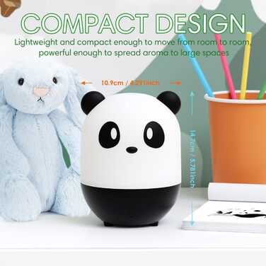Аромадифузор SALKING, Ультразвуковий ароматерапевтичний дифузор Children Panda для ефірних масел, з функцією автоматичного вимкнення, Дифузор для подарунків до Дня захисту дітей