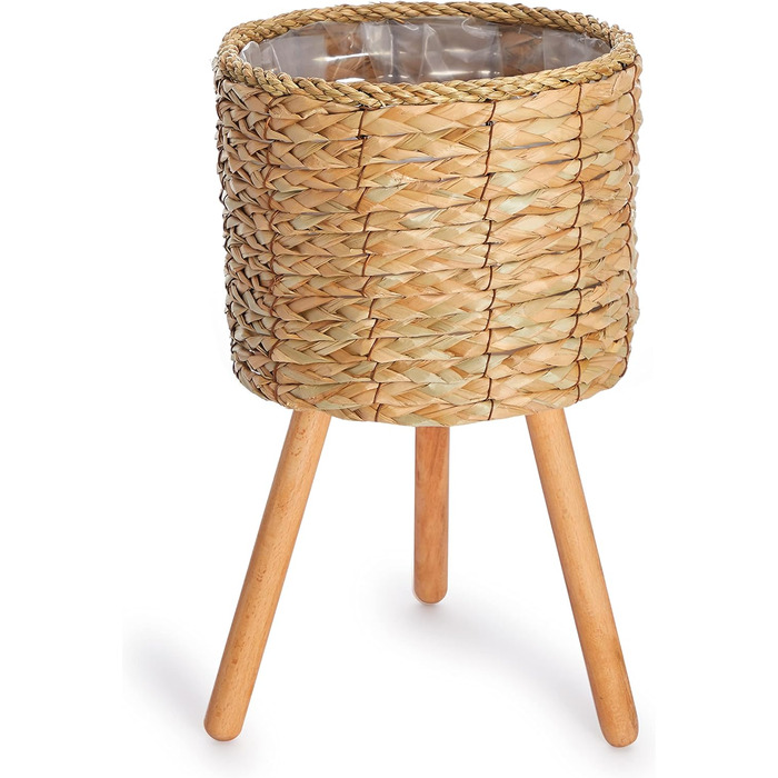 Кашпо для квітів Кашпо з натурального ротангу з фольгованою вставкою Горщик для рослин герметичний великий для кімнатних рослин, к