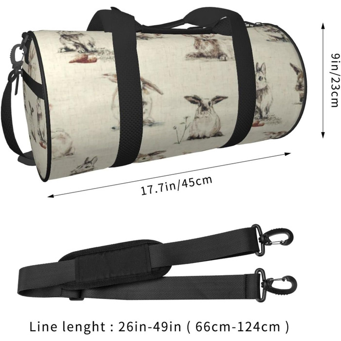 Дорожня сумка-циліндр з дизайном Зайчик, спортивна сумка для чоловіків та жінок, сумка-мішок, спортивна дорожня сумка