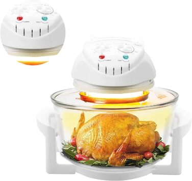 Тринтіонна галогенова піч Конвекційна піч маленька 17 літрів Галогенова конвекційна піч з конвекційним грилем з подовжувальним кільцем Галогенова піч 1400 Вт для овочів, м'яса