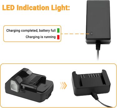 Зарядний пристрій Shentec 3000mAh для літій-іонного акумулятора, сумісний з акумулятором Hitachi 18V 339782 BSL1830C BSL1815 шт. BSL1815S BSL1830 330139 330557 для Hitachi 18V зарядний пристрій
