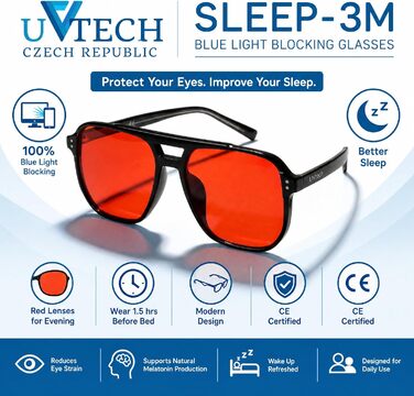 Окуляри для комп'ютера SLEEP-3M з 100 фільтром синього світла (червоні), захисні ігрові окуляри від UV та Bluelight для жінок та чоловіків
