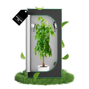 Гроубокс для вирощування в приміщенні, світлонепроникний та водонепроникний, з прозорим вікном огляду. Намет для рослин з тканини Oxford 600D. Намет для вирощування томатів, овочів та інших культур в приміщенні - 80x80x160 см.