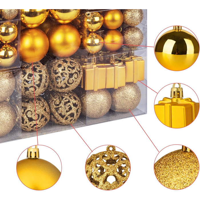 Набір ялинкових кульок зі 105 предметів Homewit