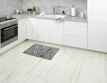 Килимок WENKO Sassi Soft з піни, нековзний килимок для підлоги, універсальне використання як килимок для душу, що легко доглядається, та брудовідштовхувальний килимок для кухні, гігієнічний, повітропроникний, можна різати, 50 x 80 см / пластик 80 x 50 см 