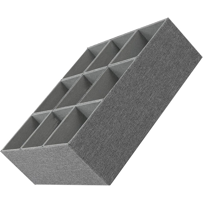 Органайзер для краваток Ejoyous, складна скринька для зберігання білизни, шкарпеток та ременів, дизайн на 9 предметів для організації шафи та шухляд (сірий)