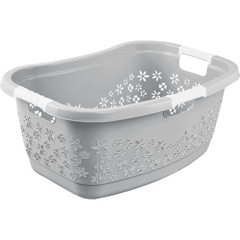 Ергономічний кошик для білизни keeper з повітропроникним декором, нековзними м'якими ручками, 50 л, Lasse, Nordic Grey