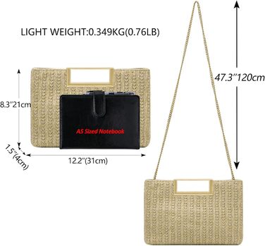 Жіноча сумка-клатч Milisente, елегантна вечірня сумка з ручкою, сумка через плече для весілля, солом&39яно-засмагла