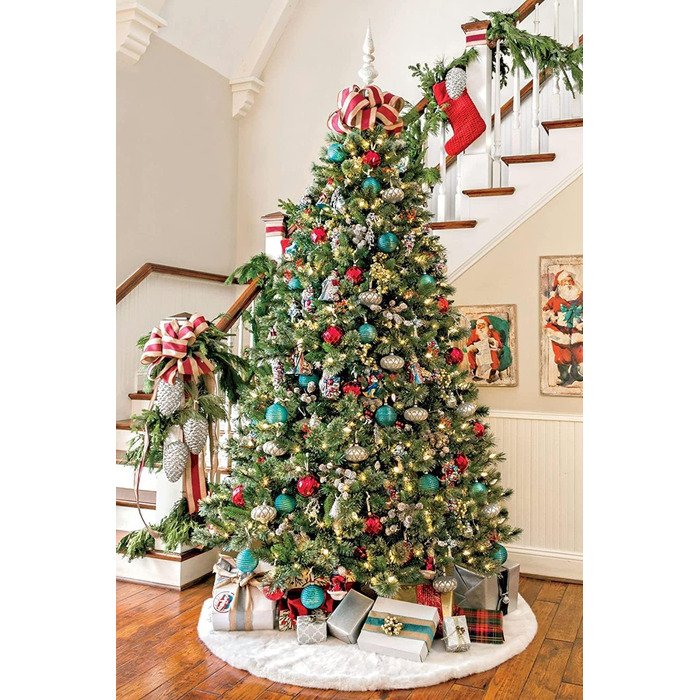 Біла плюшева ковдра для ялинки pojah