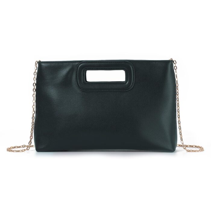 Елегантне клатч-гаманці для жінок, формальна вечірня сумочка зі шкіри, сумка на ланцюжку через плече, чорний колір