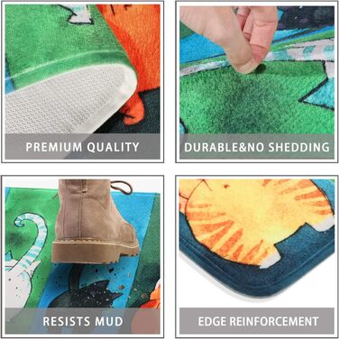 Килимок для вулиці JJUUYOU з котами 50 x 80 см, нековзний, кумедний, килимок для входу, що миється, килимок для котів для приміщень/вулиці, абсорбуючий, персоналізований 50 x 80 см (прямокутний) для чотирьох котів