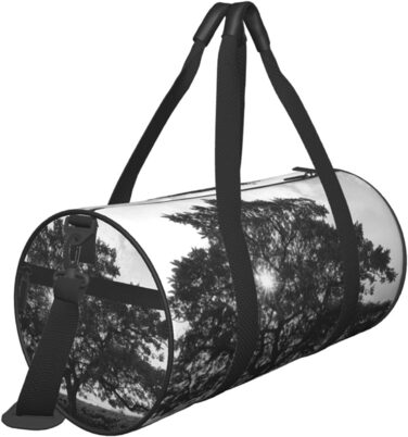 Спортивна сумка, дорожня сумка, сумка для подорожей, сумка з принтом дерева, сумка на ніч, чорна, універсальний розмір