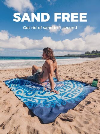Пляжний рушник з мікрофібри OCOOPA, швидковисихаючий, великий 200x145 см, суперпоглинаючий, без піску, для чоловіків та жінок XL-2