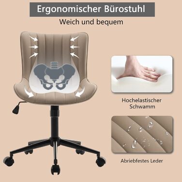 Ергономічне офісне крісло YOUTASTE, регульоване по висоті офісне крісло, офісне крісло зі штучної шкіри та колесами, обертове крісло з функцією гойдання, комп&39ютерне крісло з вантажопідйомністю 150 кг, хакі