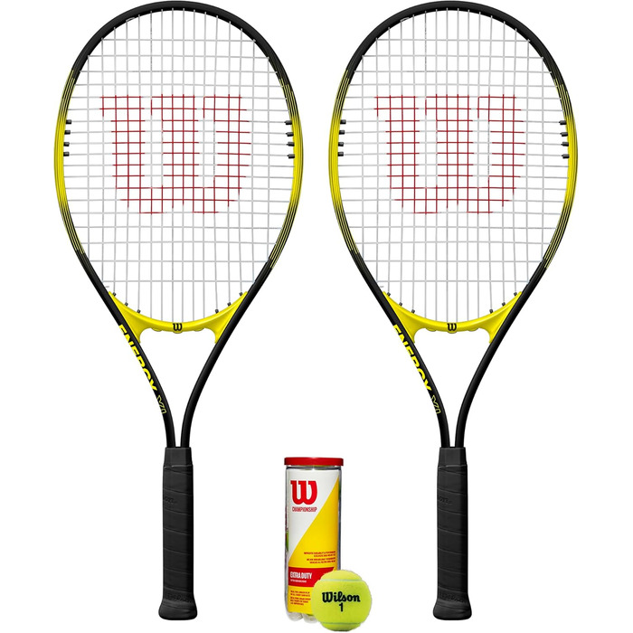 Набір тенісних ракеток Wilson Energy XL з 2 ракетками та чемпіонськими м'ячами