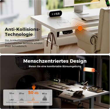 Електричний стіл Agilestic, 160 x 90 см, метал / дерево, білий