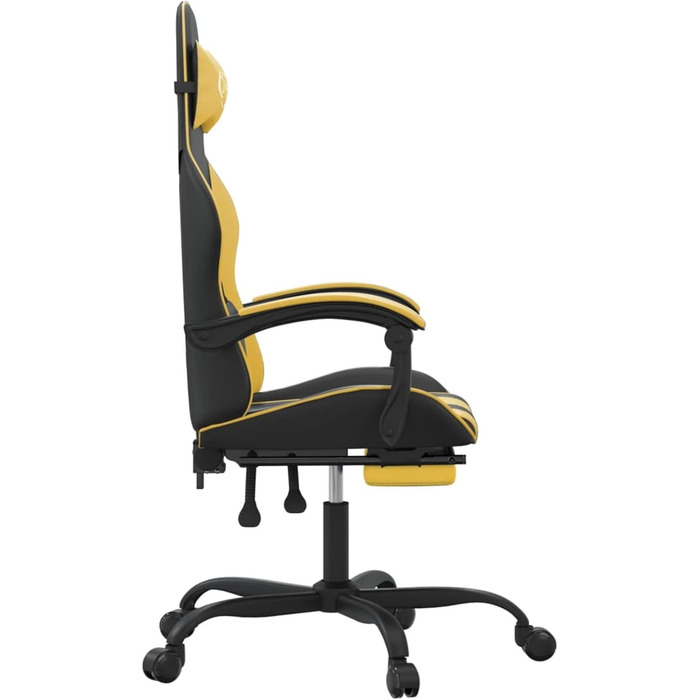 Ігрове крісло з підставкою для ніг, крісло для ПК, геймерське крісло, ігрове крісло, крісла для домашнього офісу, крісла для ігор, комп&39ютерне крісло, крісло для Playstation, чорно-золота штучна шкіра