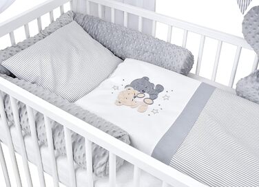 Комплект дитячого ліжечка Generic Baby Deluxe, 60x120 см, білий ящик, захист від падіння, матрац, набір постільної білизни (Loving Bear)