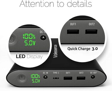 Портативний зарядний пристрій для ноутбука, планшета, телефону і не тільки, 50000mAh Laptop Power Bank 5/8.4/9/12/16/20V