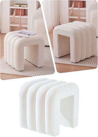 Табурет Zedelmaier з дерев&39яними ніжками білий табурет, пуф, кубоподібне сидіння та пуф для вітальні, спальні, передпокою (білий)