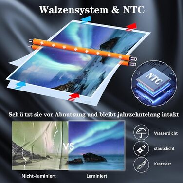 Термоламінатор для формату A4, ламінатор A4, термоламінатор 11 в 1 з 36 ламінувальними пакетами, холодним/гарячим ламінатором, 3 ріжучими головками та вбудованим тримером для школи, дому та офісу, A4 білий