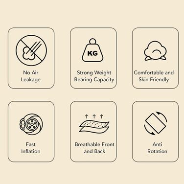 Портативний надувний автомобільний матрац Zerodis Mattresses з ременем безпеки в комплекті, 84 x 63 x 81 см для дому, кемпінгу, подорожей, дитячого дорожнього ліжка