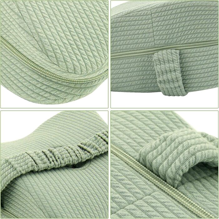 Подушка для коліна, ортопедична подушка для ніг з піни з ефектом пам&39яті при болю в стегнах, ішіасі, болю в ногах, болю в колінах, подушка для ніг вагітних для сну на боці, зелена