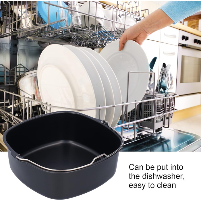 Задній комплект аерофритюрниці, Аксесуари для фритюрниці, Набір аксесуарів для гриля, Аксесуари для фритюрниці з антипригарним покриттям, сумісні з HD9925, HD9860, HD9905 01 (22 см)