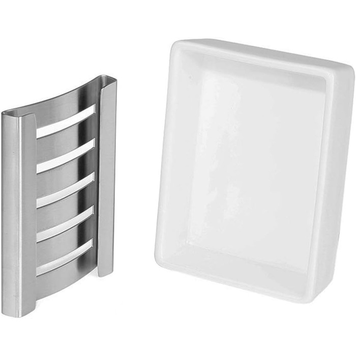 Мильниця OneAmg, керамічне сидіння з нержавіючої сталі SUS 304, тримач для мила, подвійна мильниця без свердління для ванної кімна