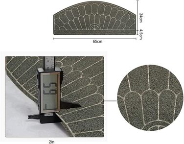 Комплект килимків для сходів, напівкруглий візерунок, нековзна підкладка з TPR, абсорбуючий поліестер для контролю вологи та зниження шуму, для використання всередині та зовні приміщень (сірий)