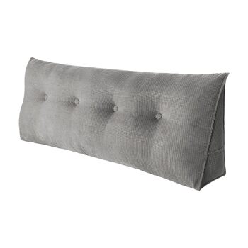 Подушка для читання OHMG XXL, 120/140/160/180/200 см, клиноподібна подушка, сіра, велика трикутна подушка для дивана, поперекова опора, велика подушка, підтримка спини, підголівник, відпочинок, поперекова опора (сіра, 120 см) сіра 120 см