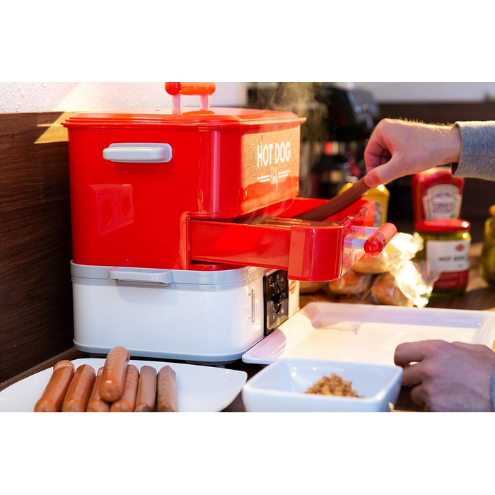 Велика машина для приготування хот-догів із відділенням для підігріву булочок - пароварка для вечірки з хот-догами