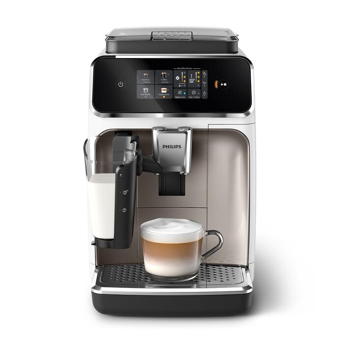 Кавомашина PHILIPS LatteGo серії 2300, біла, 4 види кавових напоїв, білий/хром