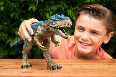 Іграшка-динозавр Mattel Jurassic World Ruthless Rampage Allosaurus, фігурка динозавра з безперервними кусючими атаками, ревучими з