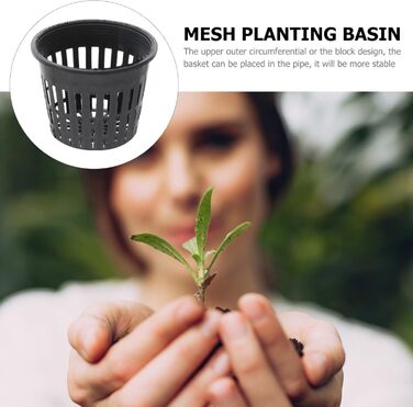 Сітчастий горщик для гідропоніки Yardwe, 10 шт., садові сіткові горщики для чашок, пластикові сіткові горщики для гідропоніки, відро, кошик для гідропоніки, 3,15 x 2,5 дюйма (чорний)