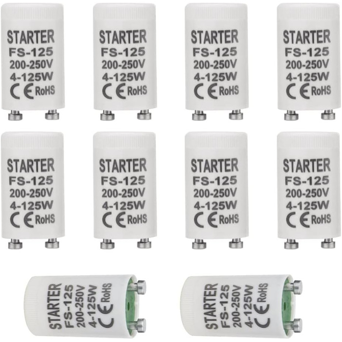 Стартер для люмінесцентних ламп 4-125 Вт стартер longlife 220-240V стартер для люмінесцентної лампи люмінесцентної лампи, 10 шт.
