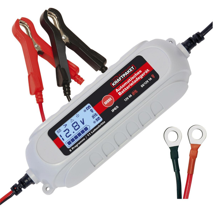 Інтелектуальний та автоматичний зарядний пристрій Dino KRAFTPAKET 4A-6V/12V Для свинцево-кислотних, GEL, старт/стоп EFB, AGM акуму