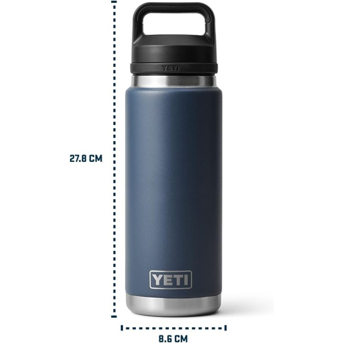 Пляшка YETI Rambler з кришкою Chug, чорна, 769 мл (26 унцій)