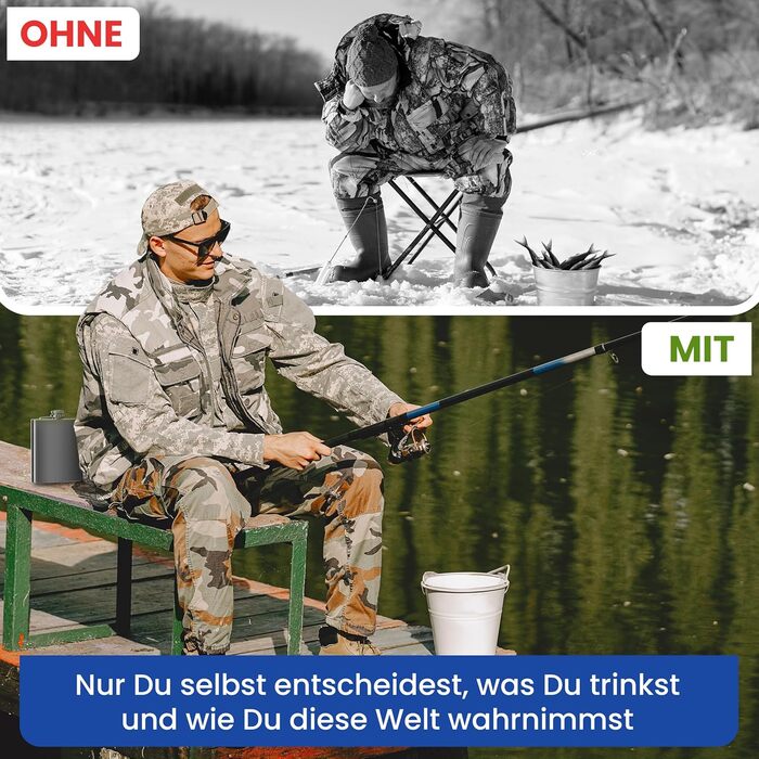 Фляга з нержавіючої сталі об&39ємом 0,5 л, срібляста, з гвинтовою кришкою - герметична, місткість 500 мл, 17x13x3 см - багаторазова пляшка для алкоголю, кишенькова фляга, півлітра, 18 унцій, 1 x 500 мл